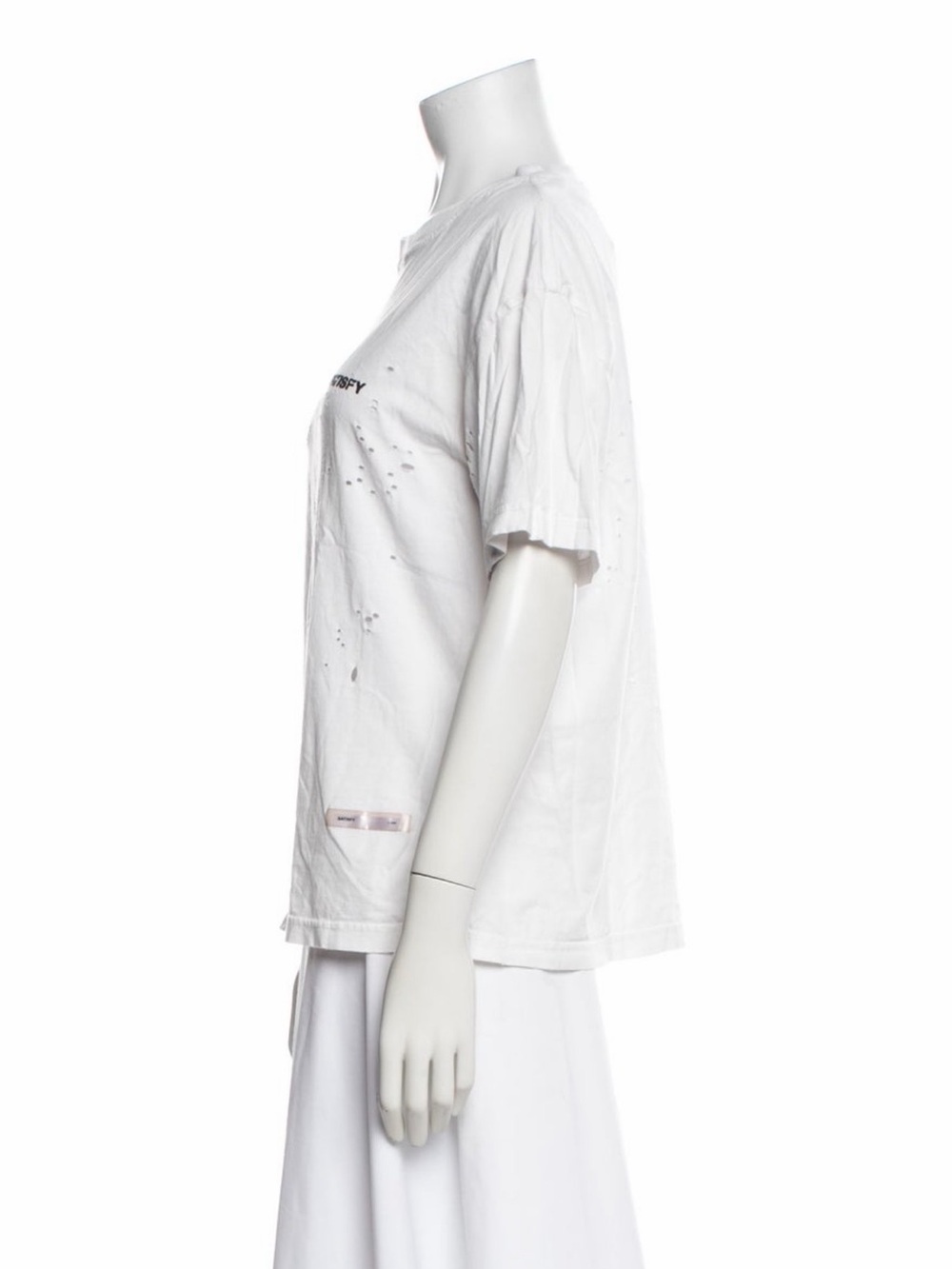 White 'SATISFY' mothtech tee - Picture 2 of 3